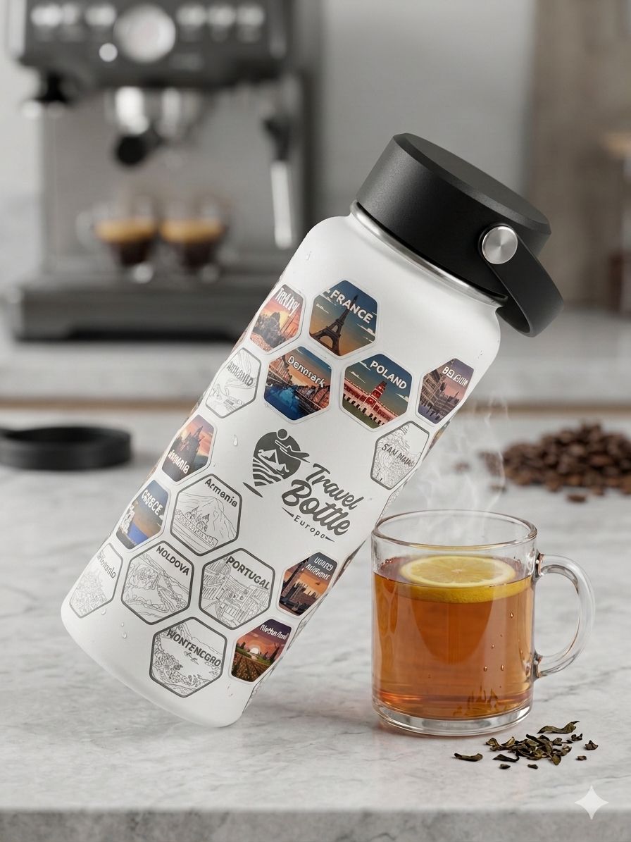 Travel bottle lid made especially for the hot and cold drinks